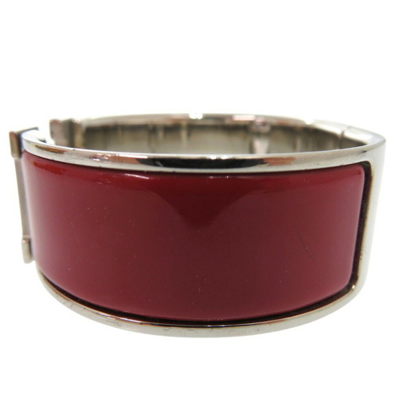HERMES Red Enamel Metal H Motif Click-Clack Bracelet 18.7cm - Picture 7 of 11